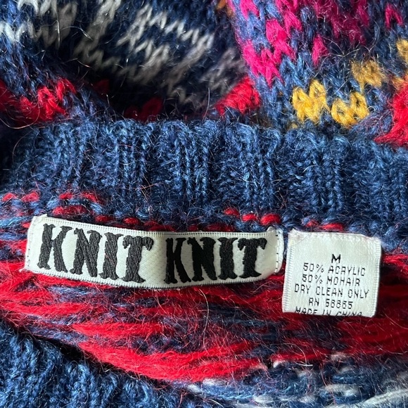 Vintage Aztec Mohair Crew Neck Sweater - Picture 4 of 5